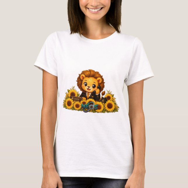Kawaii Zodiac Neos Löwe T-Shirt (Vorderseite)
