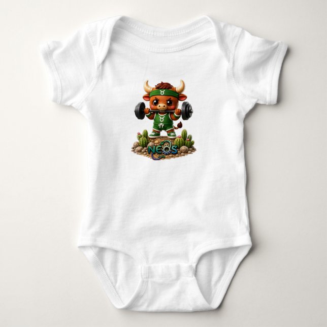 Kawaii Zodiac Neos Stier Baby Strampler (Vorderseite)
