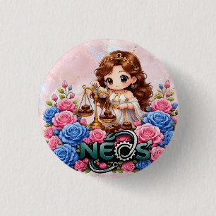 Kawaii Zodiac Neos Waage Button