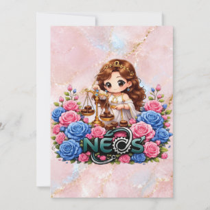 Kawaii Zodiac Neos Waage Einladung