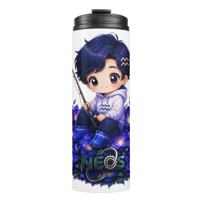 Kawaii Zodiac Neos Wassermann Thermosbecher (Vorderseite)