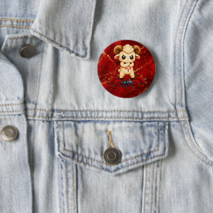 Kawaii Zodiac Neos Widder Button