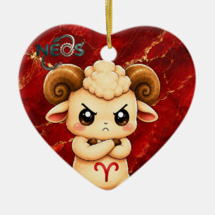 Kawaii Zodiac Neos Widder Keramik Ornament