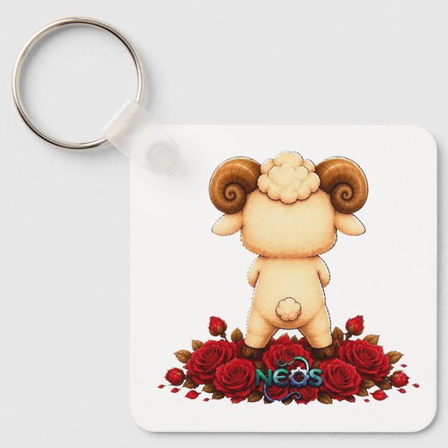 Kawaii Zodiac Neos Widder Schlüsselanhänger (Vorderseite)