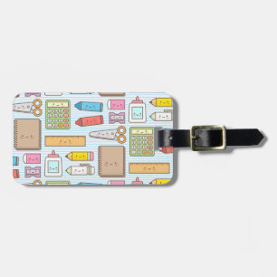 Kawaii zurück zum Schulmaterial-Muster für Mädchen Gepäckanhänger