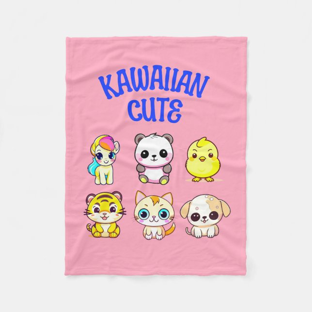 Kawaiian Niedlich Style Fleecedecke (Vorderseite)