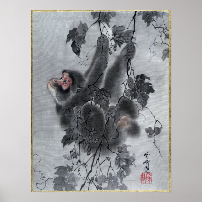 Kawanabe Kyōsai Monkeys Poster (Vorne)