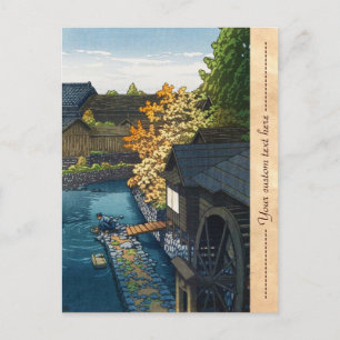 Kawanishi Village, Präfektur Tochigi Hasui Kawase Postkarte