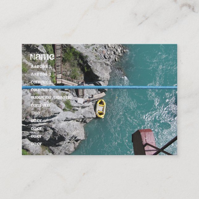 Kawarau Bridge Bungy POV, Queenstown, Neuseeland Visitenkarte (Vorderseite)