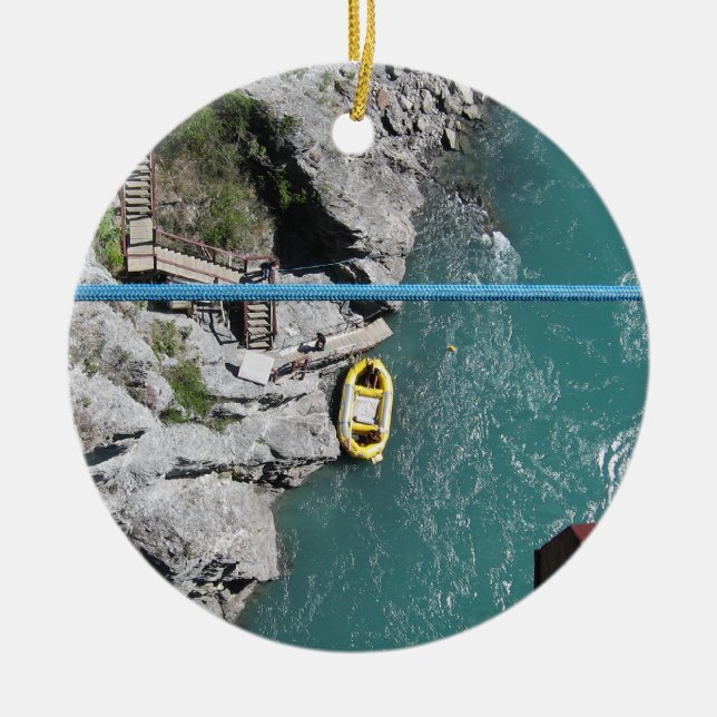 Kawarau Brücke Bungy POV, Queenstown, Neuseeland Keramikornament (Vorne)