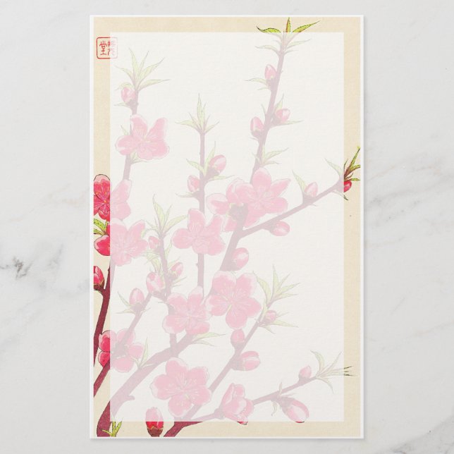 Kawarazaki Shodo Blumenkalender Japanische Kirsche Briefpapier (Vorderseite)