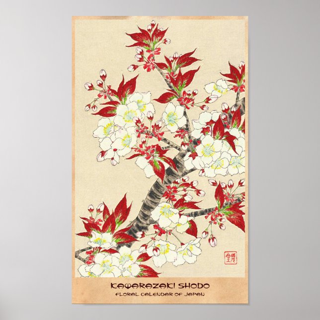 Kawarazaki Shodo Blumenkalender von Japan Poster (Vorne)