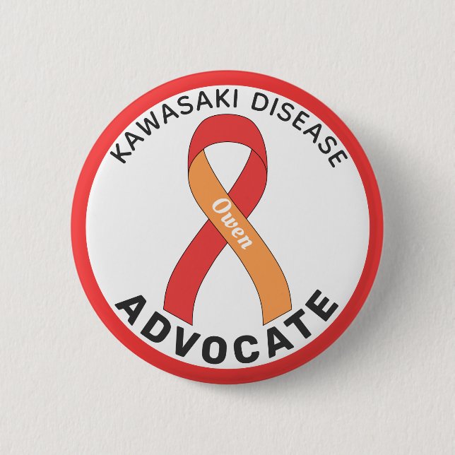 Kawasaki Disease Advocate Ribbon White Button (Vorderseite)