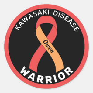 Kawasaki Disease Warrior Ribbon Black Runder Aufkleber