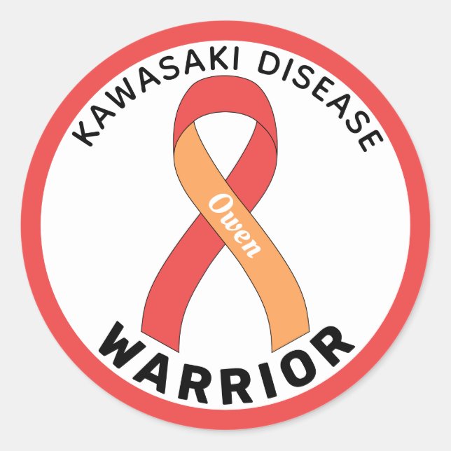 Kawasaki Disease Warrior Ribbon White Runder Aufkleber (Vorderseite)