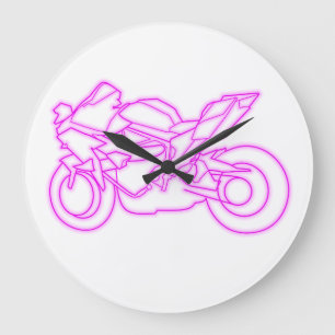 Kawasaki H2R Neon style Große Wanduhr