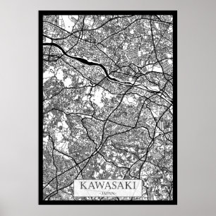 Kawasaki Japan Stadtplan Poster