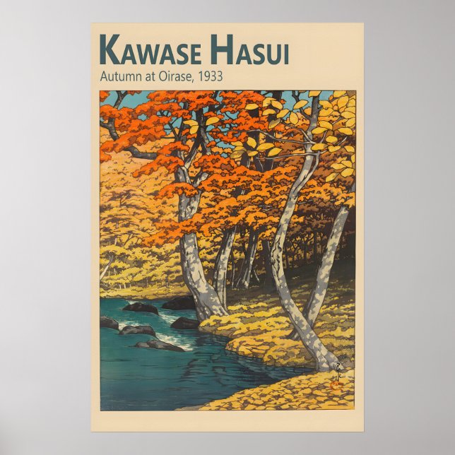 Kawase Hasui - Autumn at Oirase - Japanese Poster (Vorne)