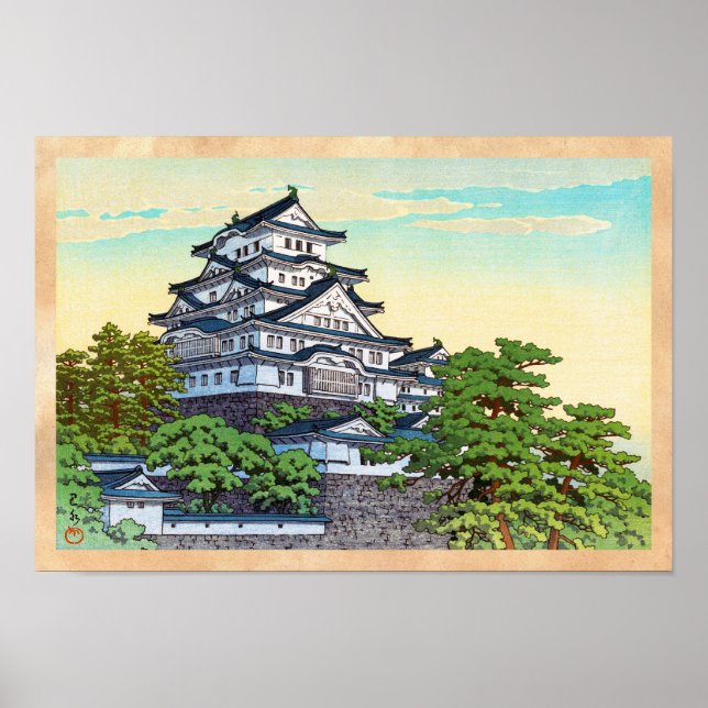 Kawase Hasui Pacific Transport Lines Himeji Castle Poster (Vorne)