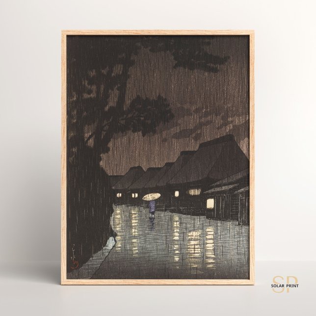 Kawase Hasui Rain in Maekawa japanische Kunst Poster (Von Creator hochgeladen)