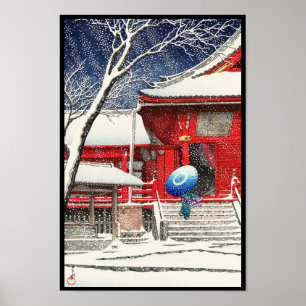 Kawase Hasui Snow at Ueno Kiyomizudo hangart Poster