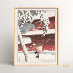 Kawase Hasui Zojo-Schrein in Shiba Japanische Kuns Poster
