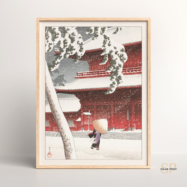 Kawase Hasui Zojo Shrine in Shiba Japanische Kunst Poster (Von Creator hochgeladen)