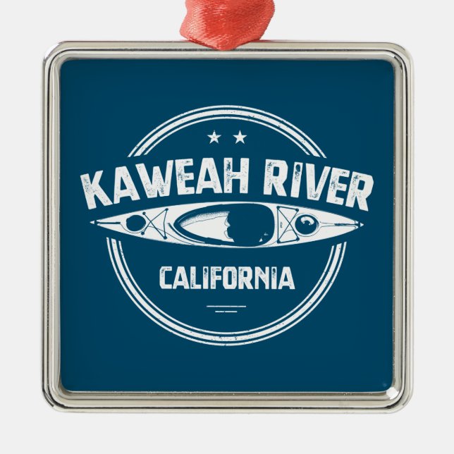 Kaweah River California Kayaking Ornament Aus Metall (Vorne)