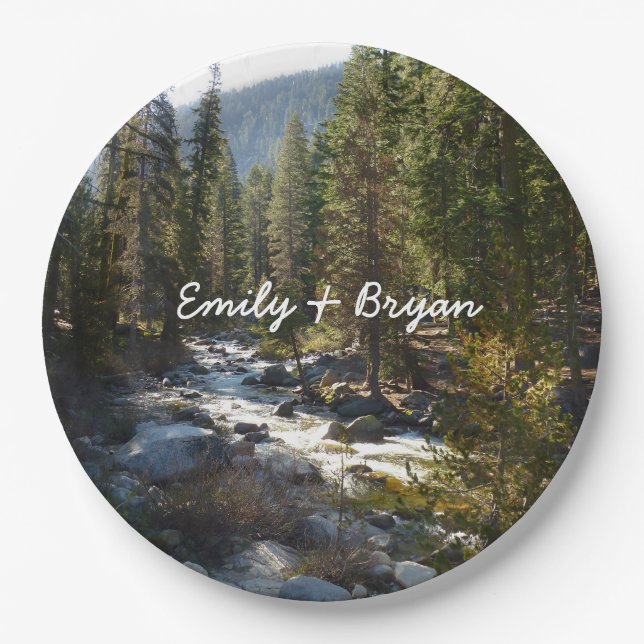 Kaweah River im Sequoia-Nationalpark Pappteller (Vorderseite)