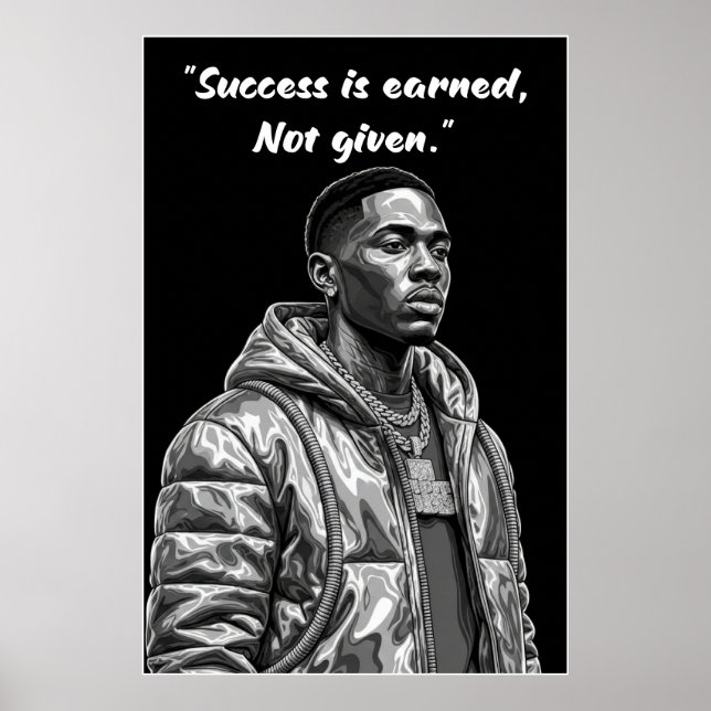 Kay Flock Poster – Success Is Earned Motivation (Vorne)