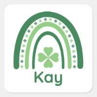 Kay Name Clover Boho Rainbow