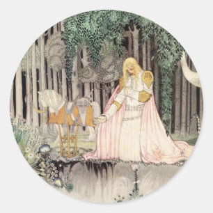Kay Nielsen The Image in Fairy Lake Runder Aufkleber