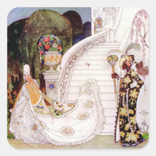 Kay Nielsen's Aschenputtel Fairy Tale Quadratischer Aufkleber