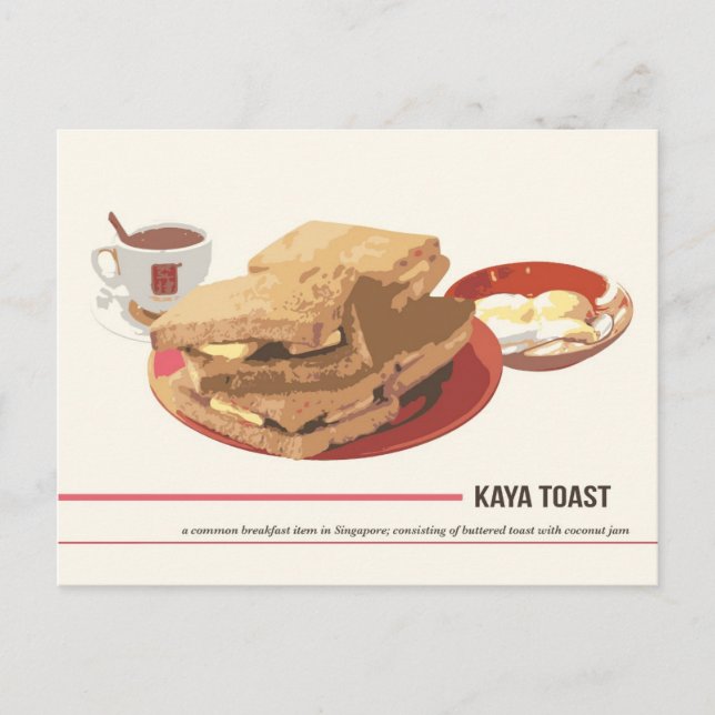 Kaya Toast Postcard Postkarte (Vorderseite)
