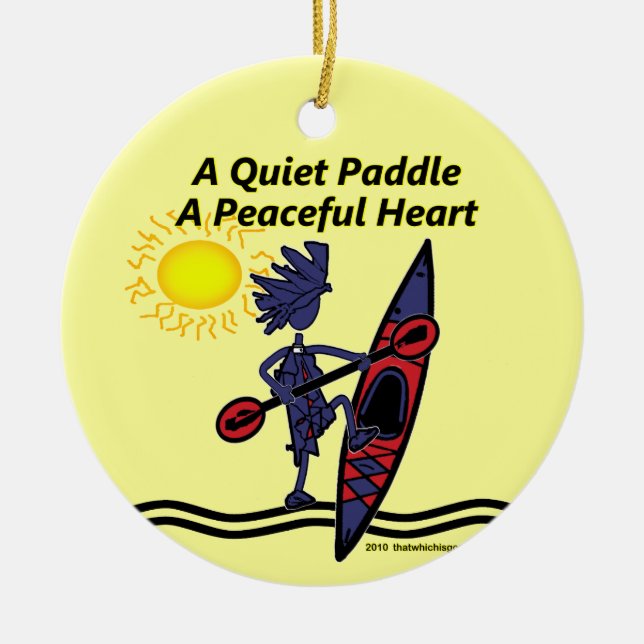 Kayak A ruhige Paddle Waves Keramik Ornament (Vorne)