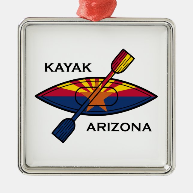Kayak Arizona Flag Ornament Aus Metall (Vorne)