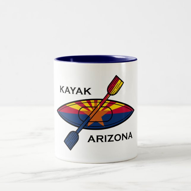 Kayak Arizona Flag Zweifarbige Tasse (Mittel)