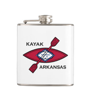 Kayak Arkansas Flag Flachmann