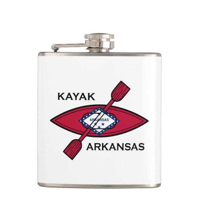 Kayak Arkansas Flag Flachmann (Vorderseite)