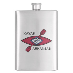 Kayak Arkansas Flag Flachmann