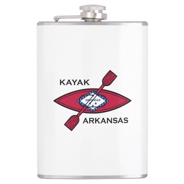 Kayak Arkansas Flag Flachmann (Vorderseite)