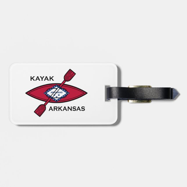 Kayak Arkansas Flag Gepäckanhänger (Rückseite horizontal)