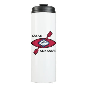 Kayak Arkansas Flag Thermosbecher