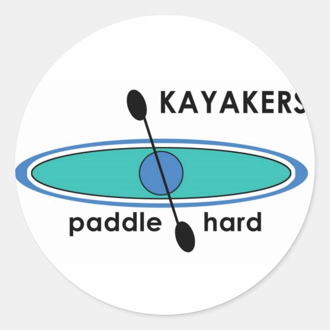 Kayak-Aufkleber Runder Aufkleber (Vorderseite)
