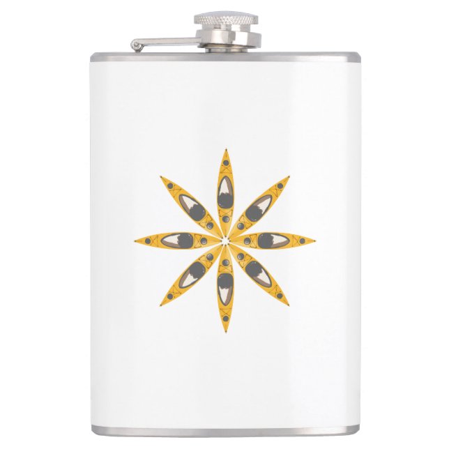 Kayak Blume Flachmann (Vorderseite)