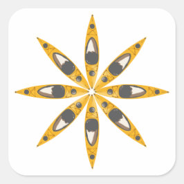 Kayak Blume Quadratischer Aufkleber