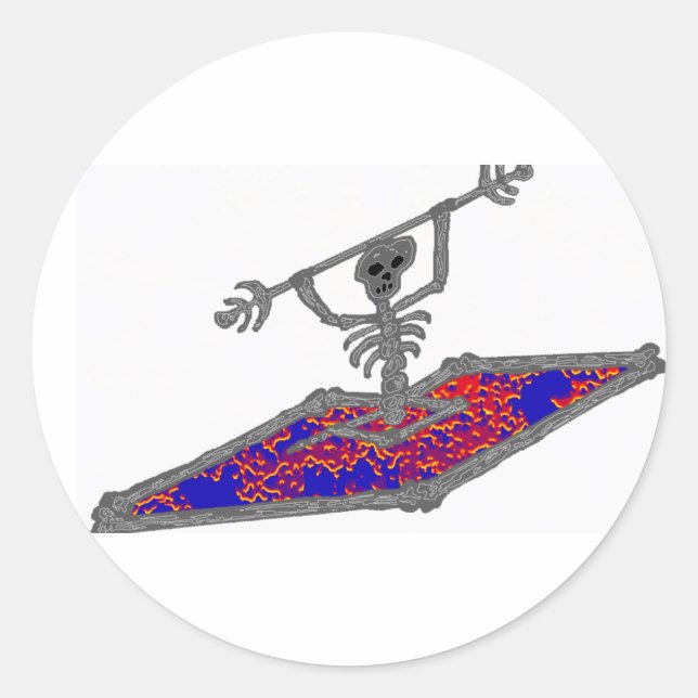 Kayak Bones Float Runder Aufkleber (Vorderseite)