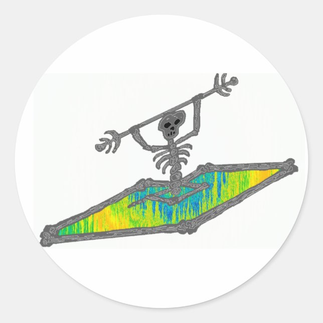 Kayak Bones Wavelength Runder Aufkleber (Vorderseite)