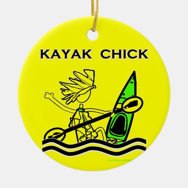 Kayak Chick Designs & Things Keramik Ornament (Vorne)