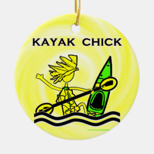 Kayak Chick Designs & Things Keramikornament